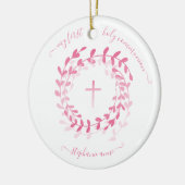 Communiroze Wreath en Cross Keramisch Ornament (Links)