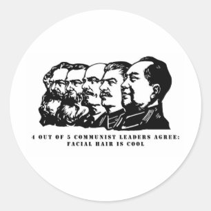 Communisme gezichtshaar ronde sticker