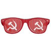Communisme hamer en sikkel symbool retro zonnebril (Voorkant)