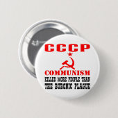 communisme heeft meer mensen gedood dan bubonische ronde button 5,7 cm (Voorkant /achterkant)