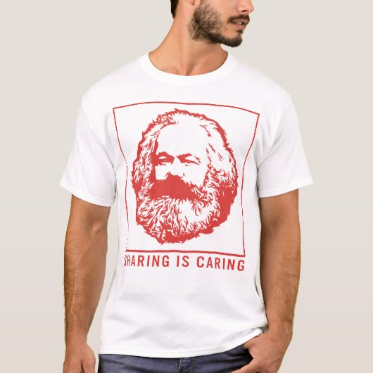 communisme Shirt, delen geeft karl marx iets T-shirt (Voorkant)