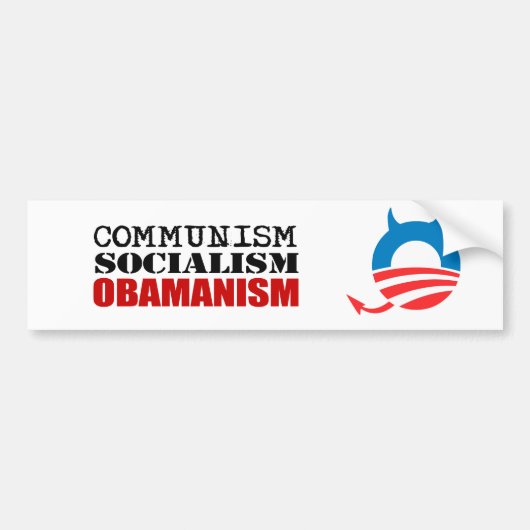 COMMUNISME, SOCIALISME, OBAMANISME BUMPERSTICKER (Voorkant)