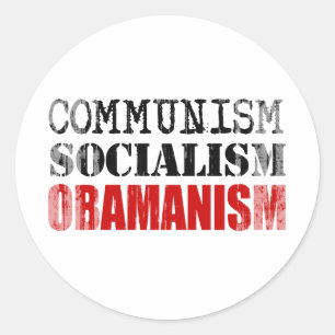 COMMUNISME SOCIALISME OBAMANISME Faded.png Ronde Sticker