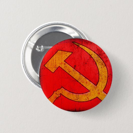 Communisme USSR Hammer en Sickle Button (Voorkant /achterkant)