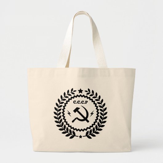 Communist CCCP Hammer Sickle Badge Grote Tote Bag (Voorkant)