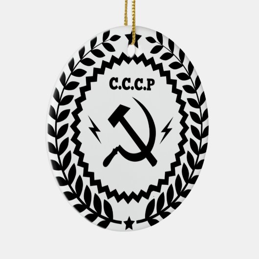 Communist CCCP Hammer Sickle Badge Keramisch Ornament (Rechts)