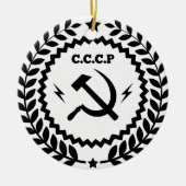 Communist CCCP Hammer Sickle Badge Keramisch Ornament (Voorkant)