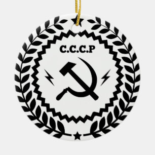 Communist CCCP Hammer Sickle Badge Keramisch Ornament