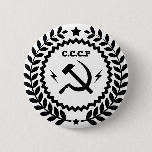 Communist CCCP Hammer Sickle Badge Ronde Button 5,7 Cm (Voorkant)
