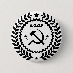 Communist CCCP Hammer Sickle Badge Ronde Button 5,7 Cm