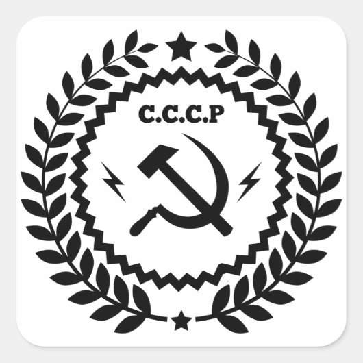 Communist CCCP Hammer Sickle Badge Vierkante Sticker (Voorkant)