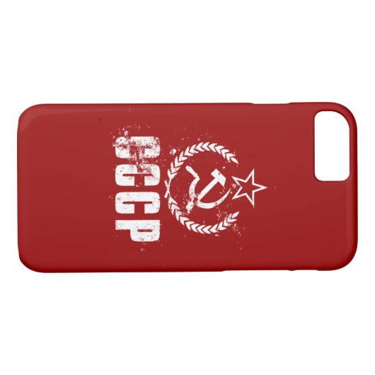 Communist CCCP Hammer Sickle White iPhone 8/7 Case-Mate iPhone Case (Achterkant (Horizontaal))