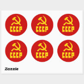 Communist CCCP Russian Hammer en Sickle Ronde Sticker (Vel)