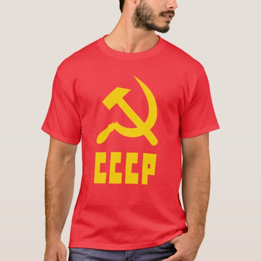 Communist CCCP Russian Hammer en Sickle T-shirt (Voorkant)