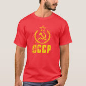 Communist CCCP Yellow Flag Mannen T-Shirts (Voorkant)