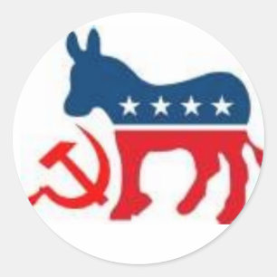 communist-democraat ronde sticker