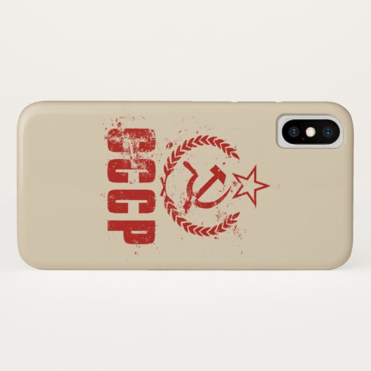 Communist Hammer & Sickle Flag iPhone X Hoesjes (Achterkant (horizontaal))