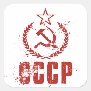 Communist Hammer & Sickle  Vlag Stickers