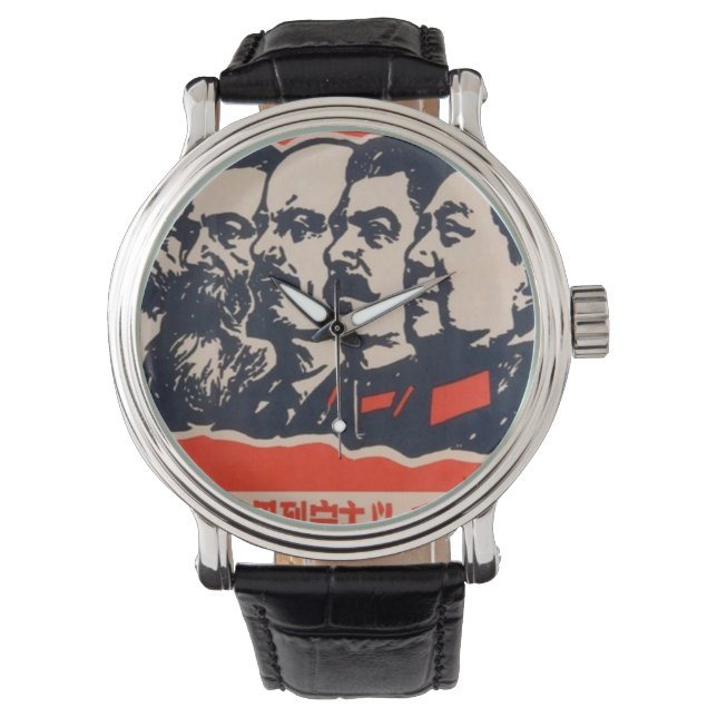 Communist Heads Propaganda Chairman Mao Stalin Horloge (Voorkant)