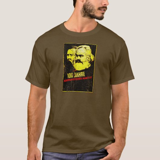 Communist Manifesto Karl Marx en Friedrich Engels T-shirt (Voorkant)