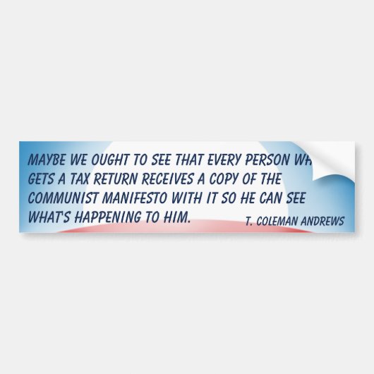 Communist Manifesto & Tax Return Bumpersticker (Voorkant)