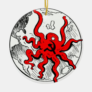 Communist Octopus Keramisch Ornament