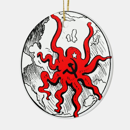 Communist Octopus Keramisch Ornament (Links)