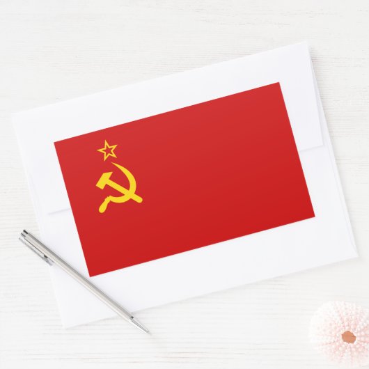 Communistisch Rusland Vlag USSR Rechthoekige Sticker (Envelop)