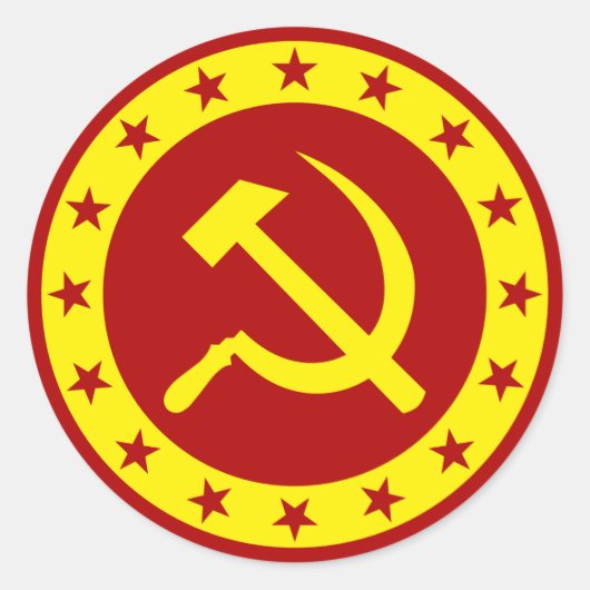 Communistisch symbool Hammer Sickle Ronde Sticker (Voorkant)