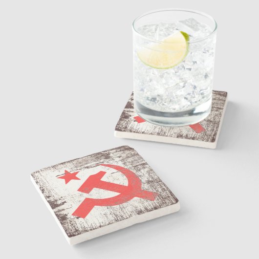 communistisch symbool stenen onderzetter (Zijkant)