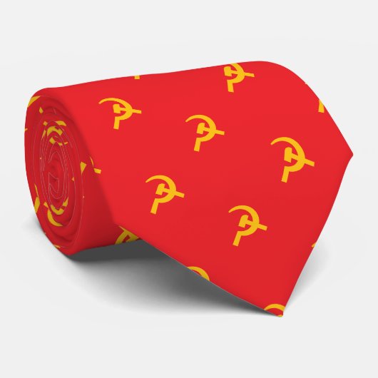 Communistische hamer en sikkel logo rode stropdas (Opgerold)