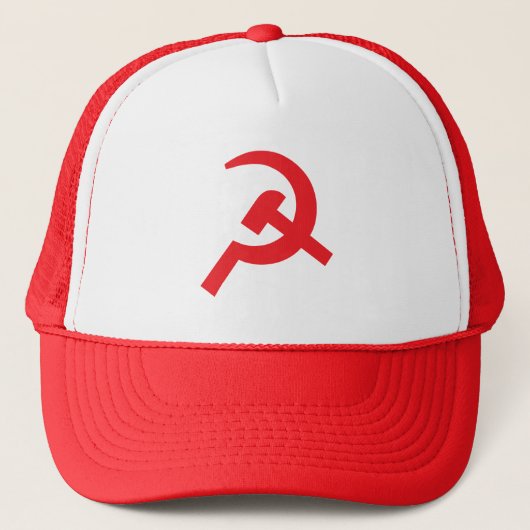Communistische hamer en sikkel logo rood trucker pet (Voorkant)