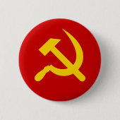 Communistische hamer en sikkel ronde button 5,7 cm (Voorkant)