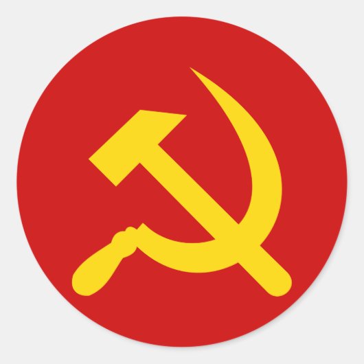 Communistische hamer en sikkel ronde sticker (Voorkant)