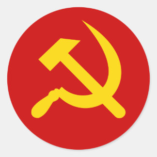 Communistische hamer en sikkel ronde sticker