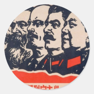 Communistische hoofden Propaganda voorzitter Mao S Ronde Sticker