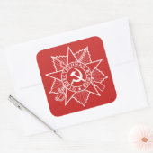 Communistische Insignia Hammer en Sikkel Wit Vierkante Sticker (Envelop)