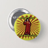 Communistische Jezus weet dat delen zorgzaam is Ronde Button 5,7 Cm (Voorkant /achterkant)