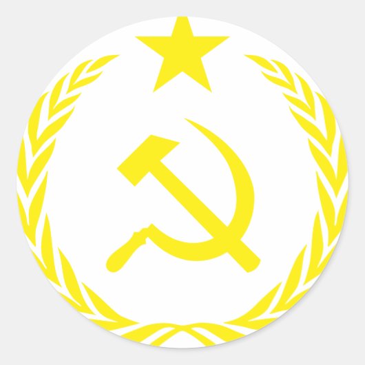 Communistische Koude Oorlog Vlag Ronde Sticker (Voorkant)