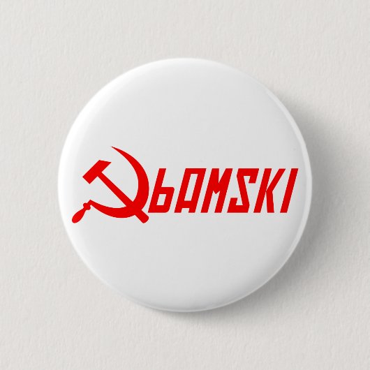 Communistische Obama Ronde Button 5,7 Cm (Voorkant)