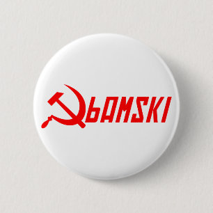 Communistische Obama Ronde Button 5,7 Cm