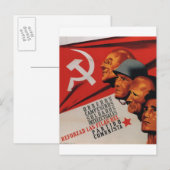 Communistische Partij (1937)_Poster Propaganda Uitnodiging Briefkaart (Voorkant / Achterkant)