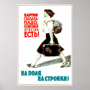 Communistische partij bestelde, Komsomol-meisje ze Poster