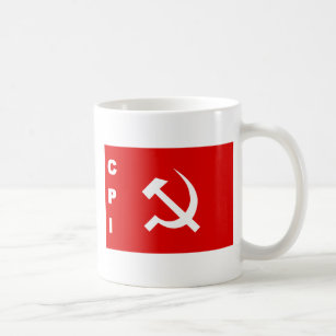 Communistische partij van India onder de CPI-vlag Koffiemok