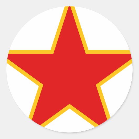 Communistische Rode Star Ronde Sticker (Voorkant)