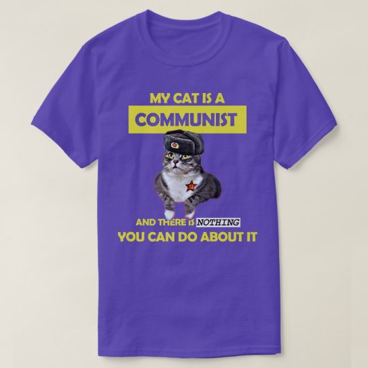 Communistische Sovjetkat-thema Mijn kat is een ged T-shirt (Design voorkant)