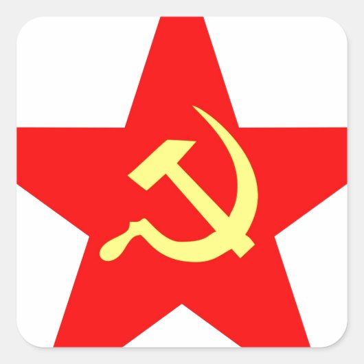 Communistische ster vierkante sticker (Voorkant)