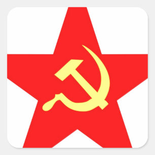 Communistische ster vierkante sticker