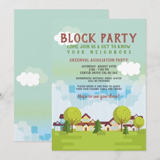 Community Block Party Kaart (Voorkant / Achterkant)