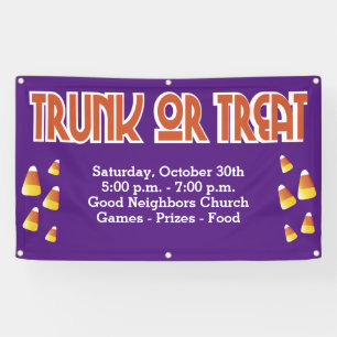 Community Church Paars Trunk of Treat Candy Corn Spandoek